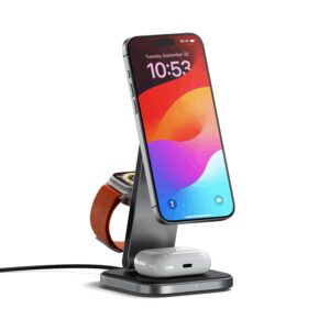 Satechi - Estación de Carga Inalámbrica MagSafe 3-in-1 Plegable con Tecnología Qi2 - Imagen 2